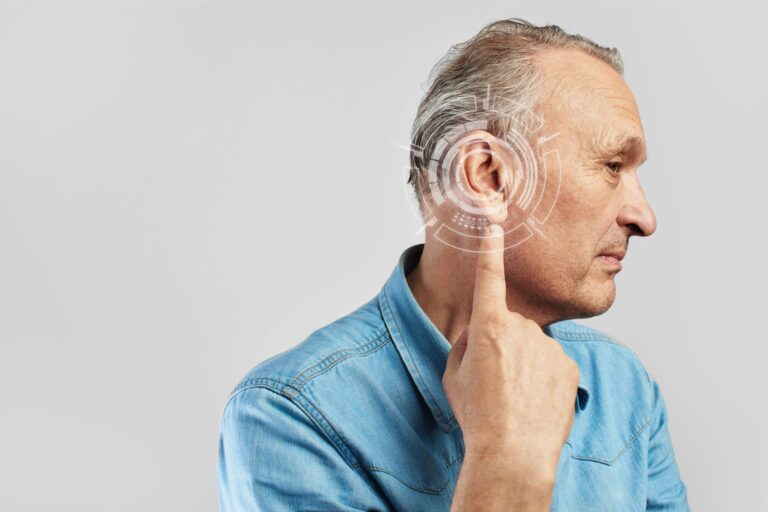 A man experiencing hearing difficulty